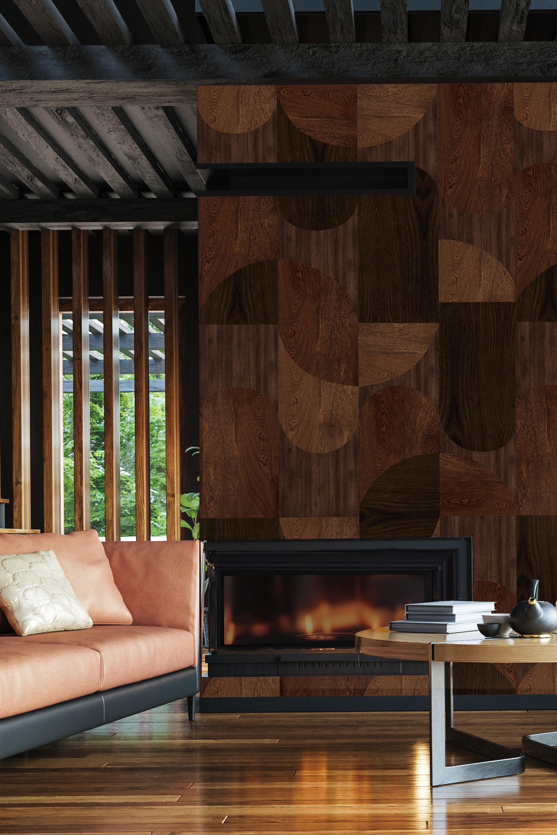 Arches Mural Mahogany Close Lifestyle Image