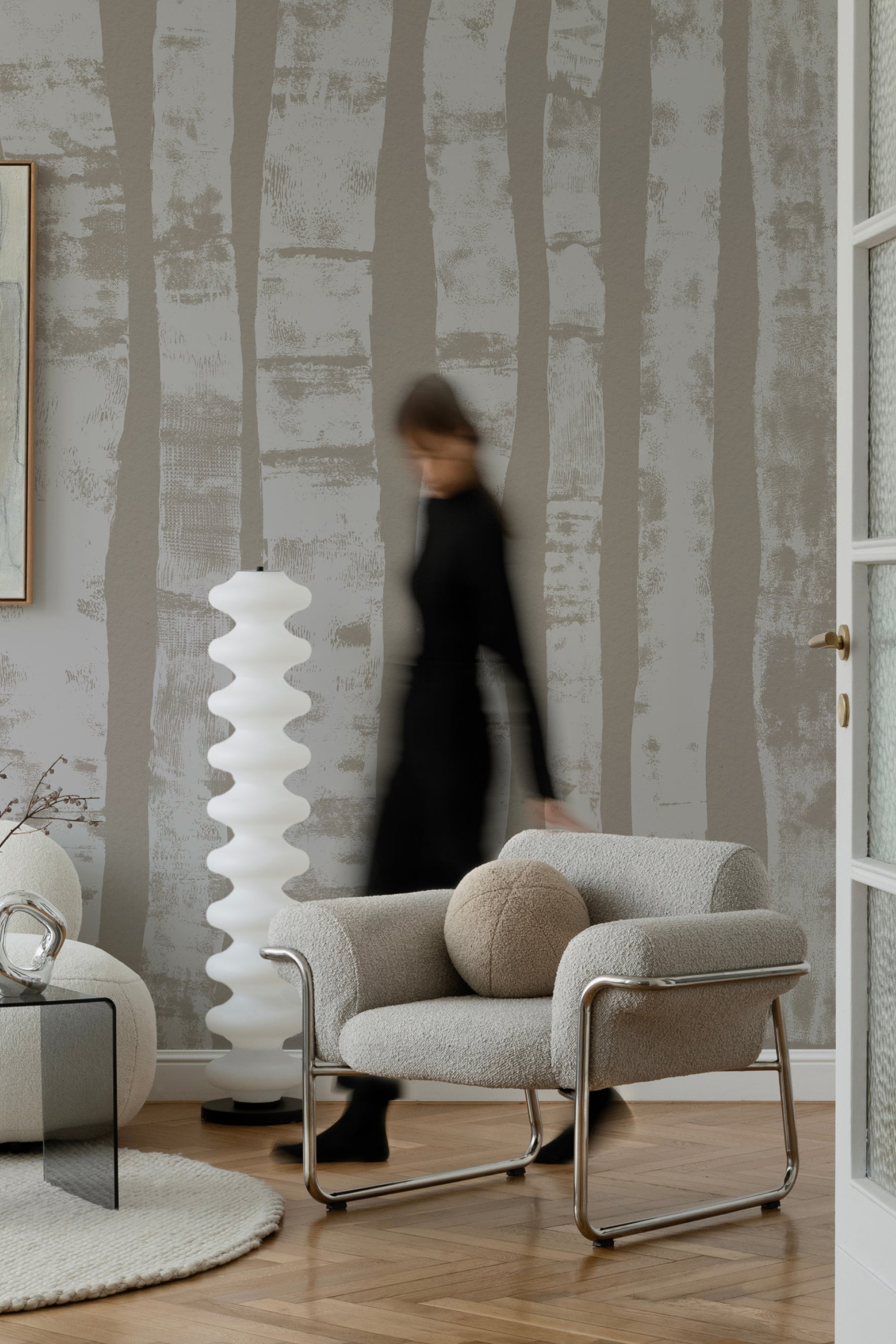 Birch Mural - White