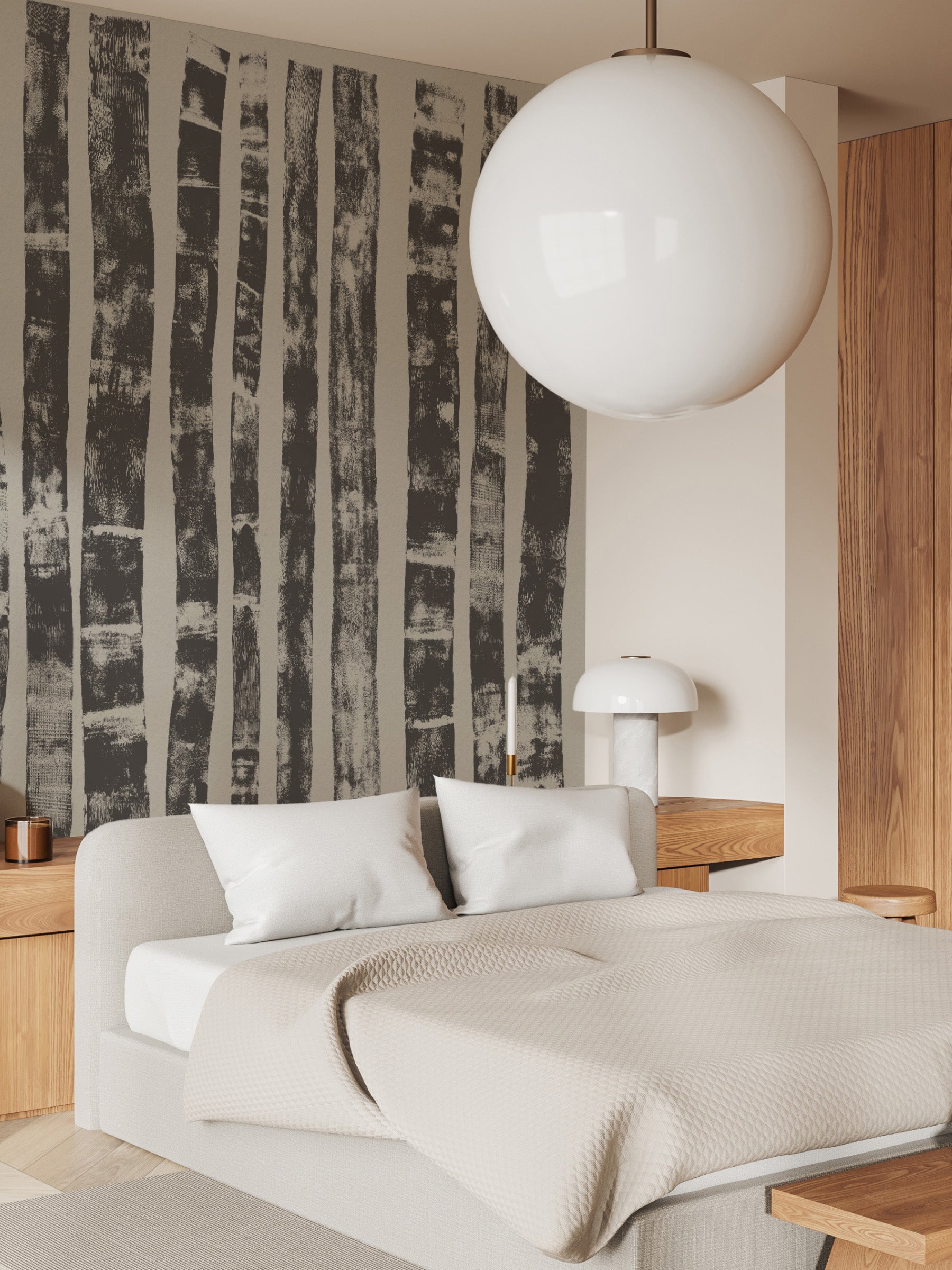 Birch Mural - Midnight