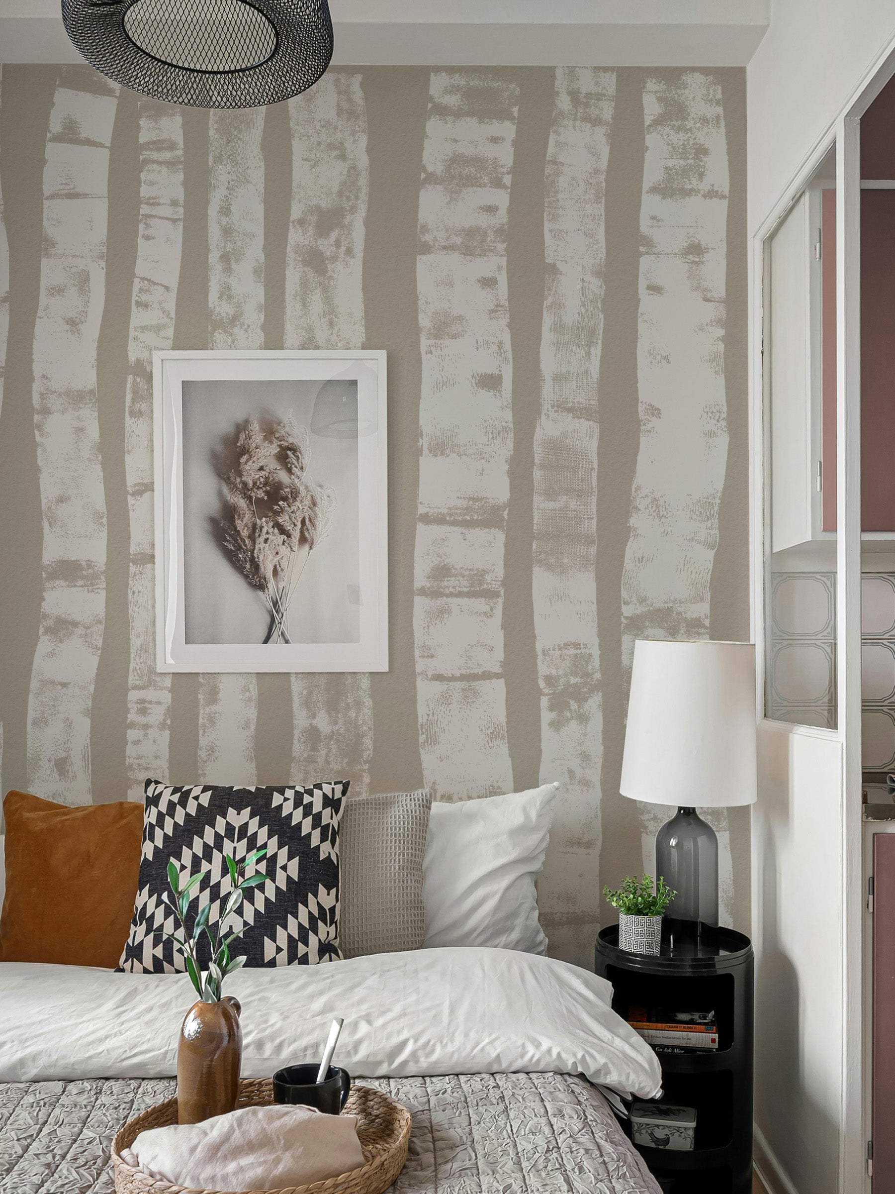 Birch Mural - White