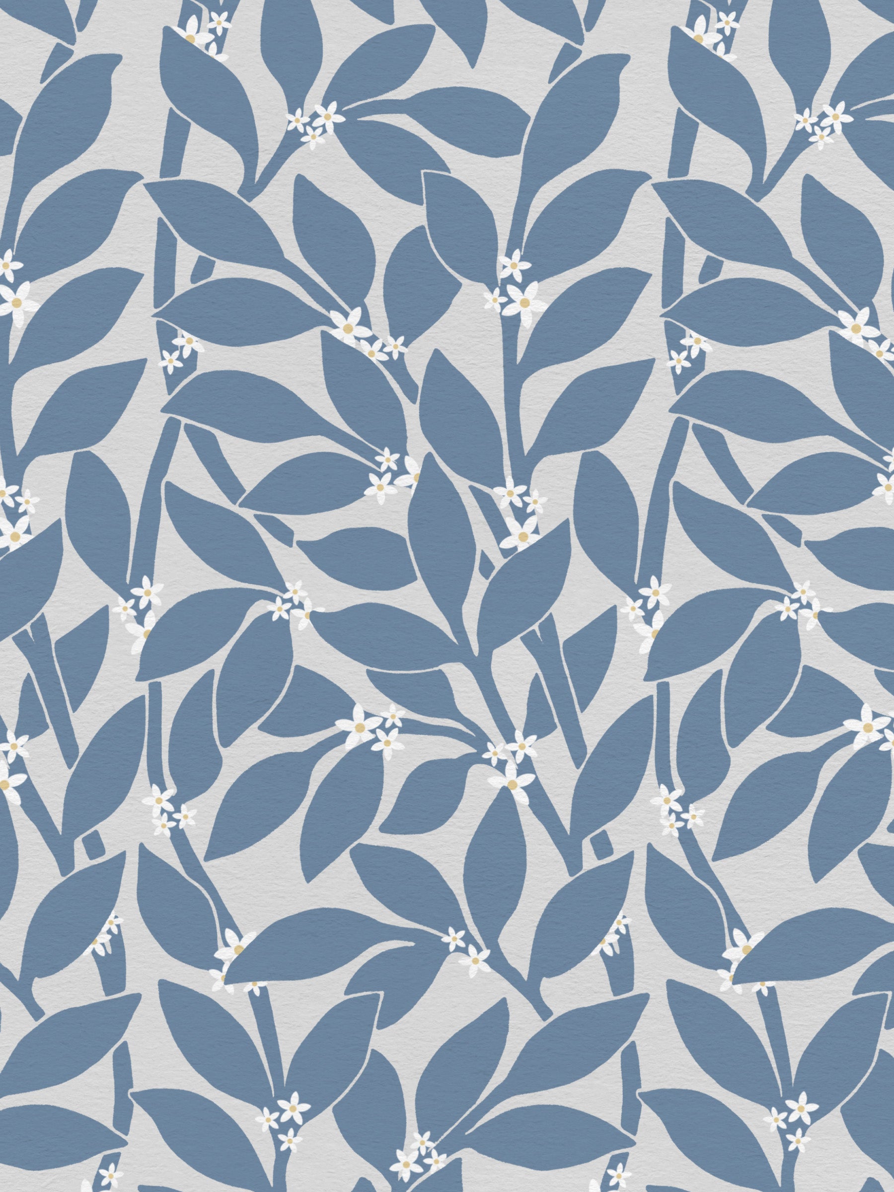 Citrus Grove Soft Navy - White flowers