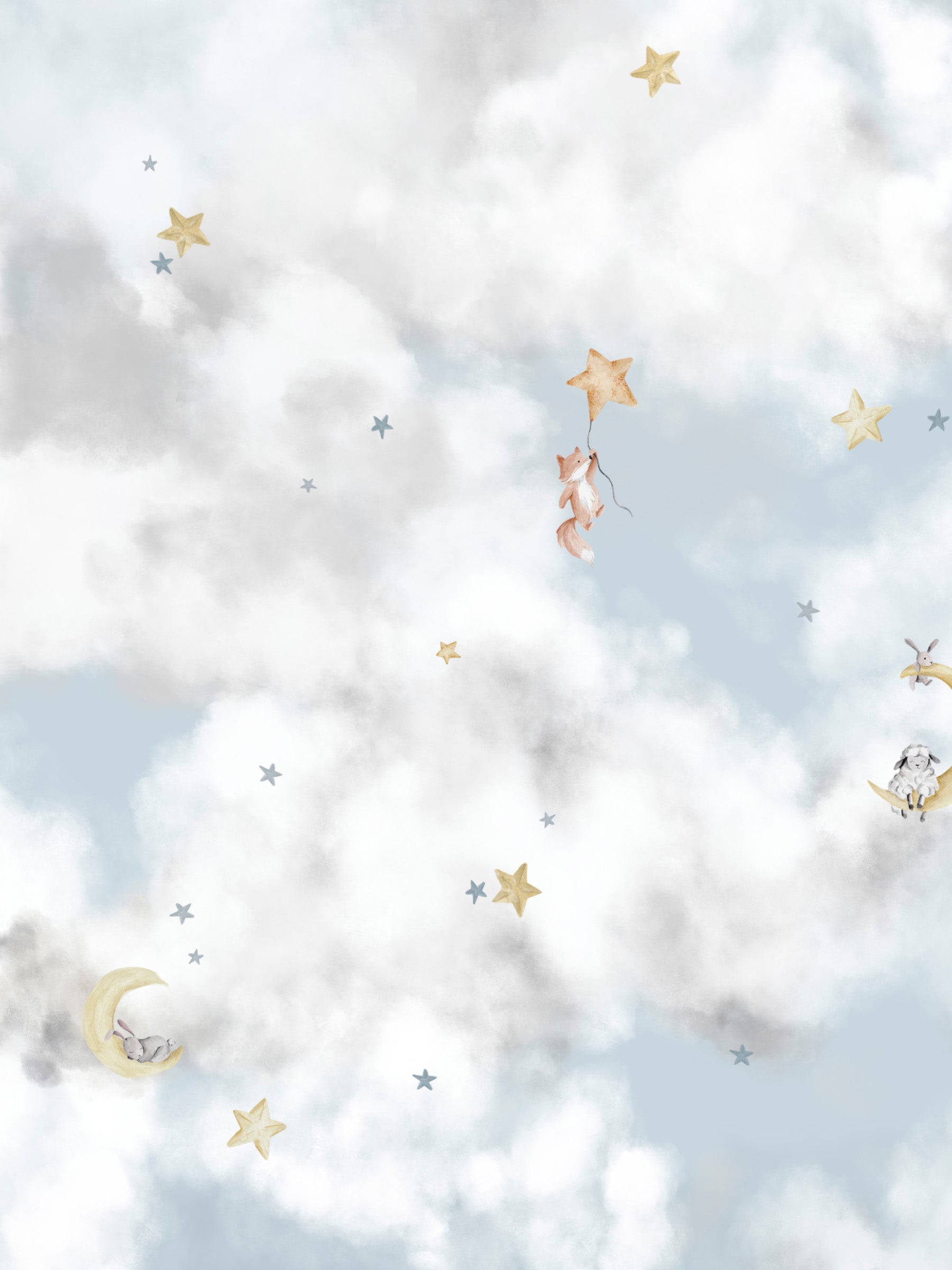 Cloud Play Blue Skies - Moons