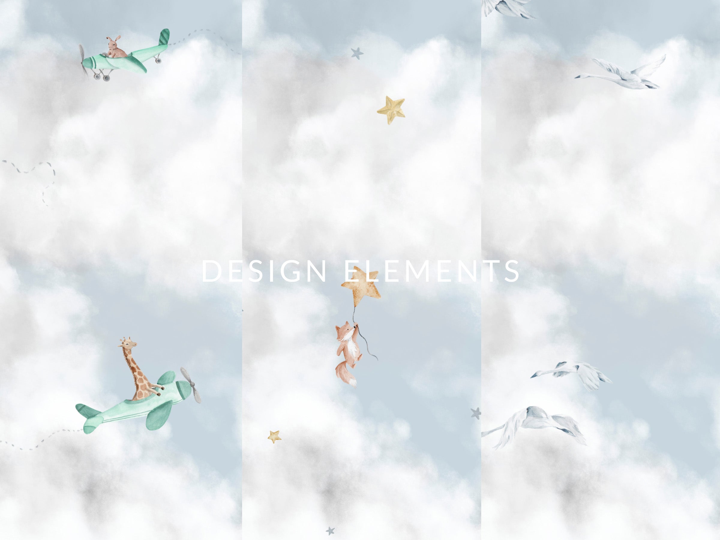 Cloud Play Blue Skies - Moons