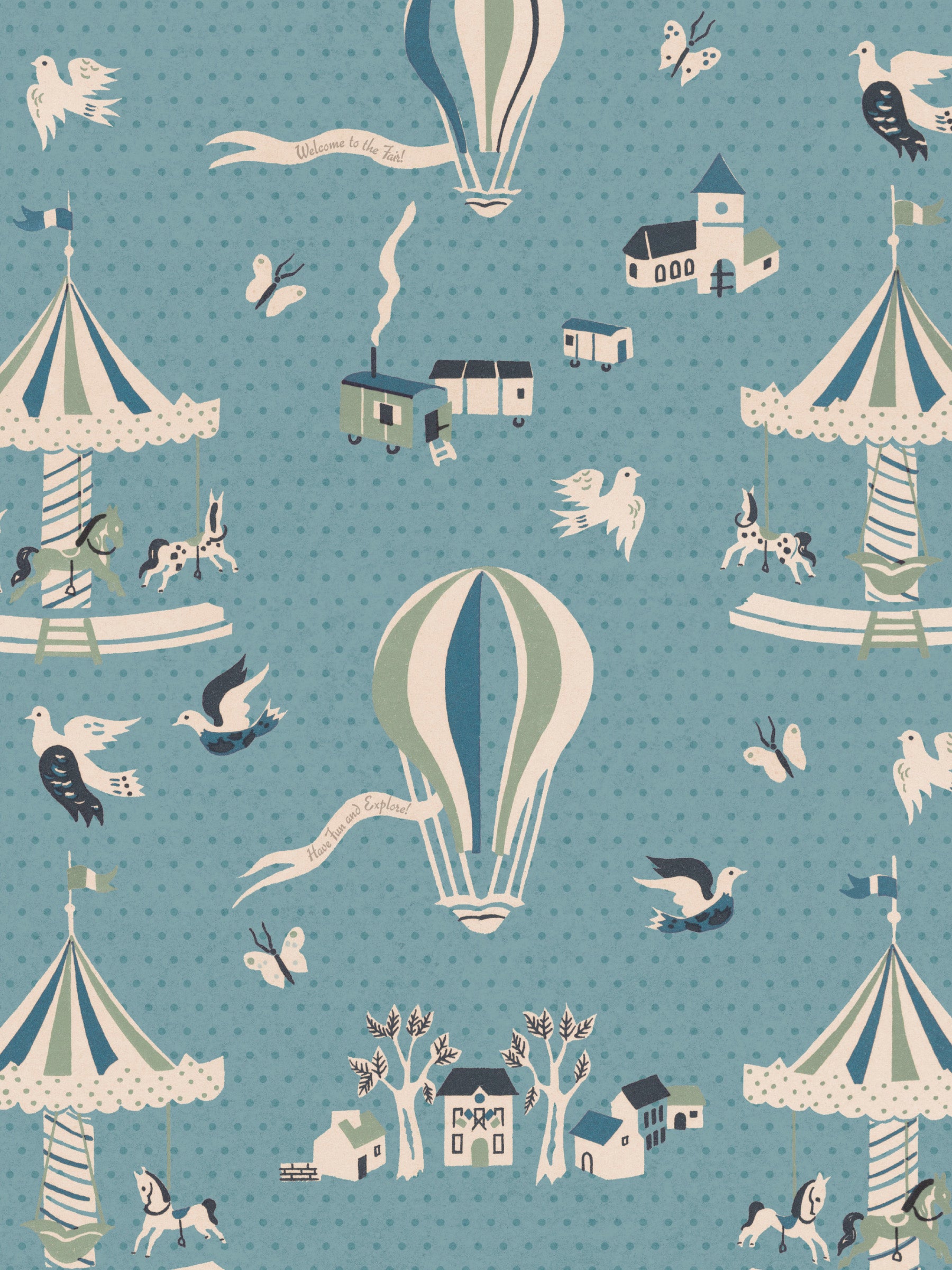 Funfair Soft Blue - Polka Dots