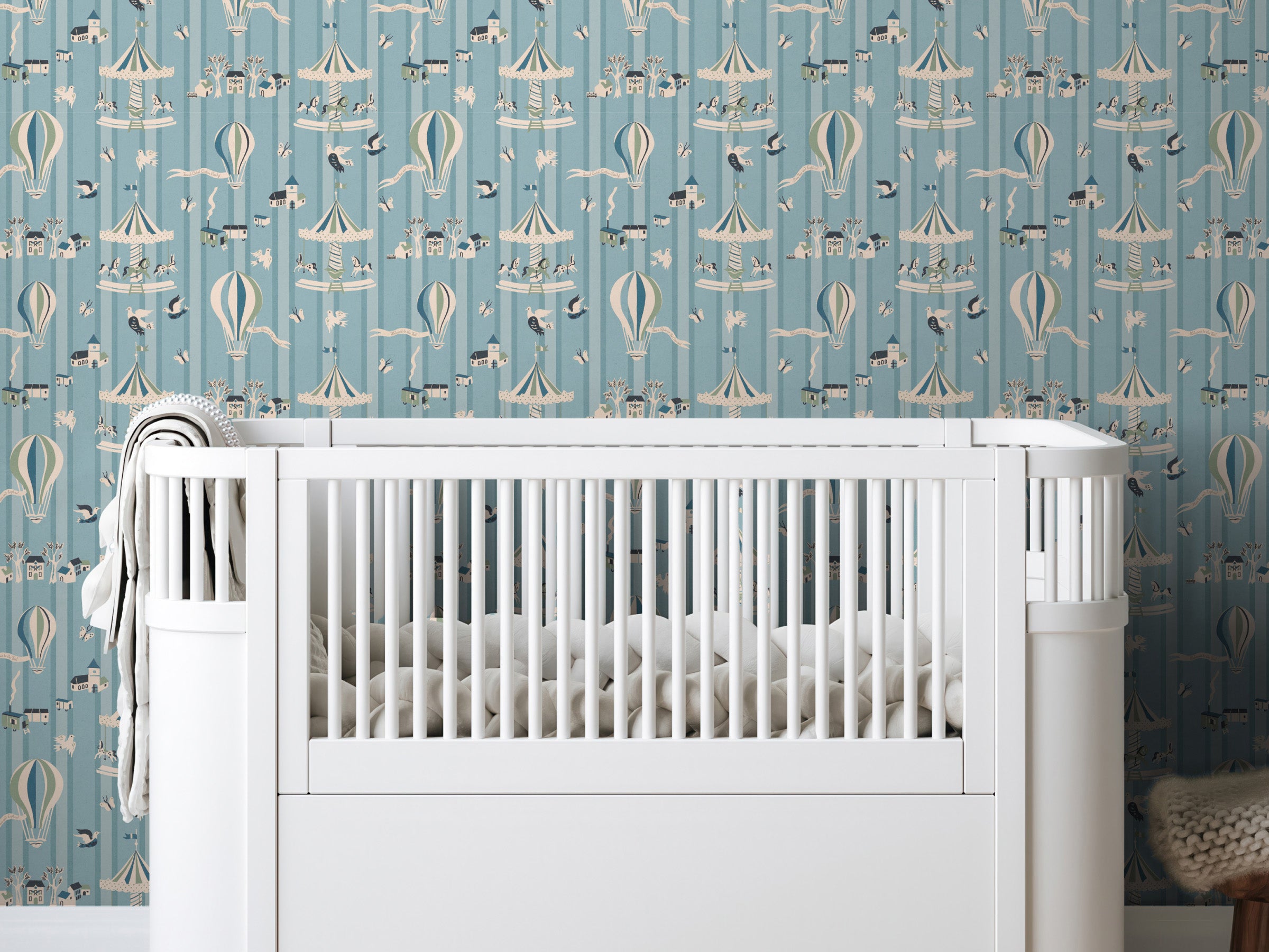 Funfair Soft Blue - Stripes