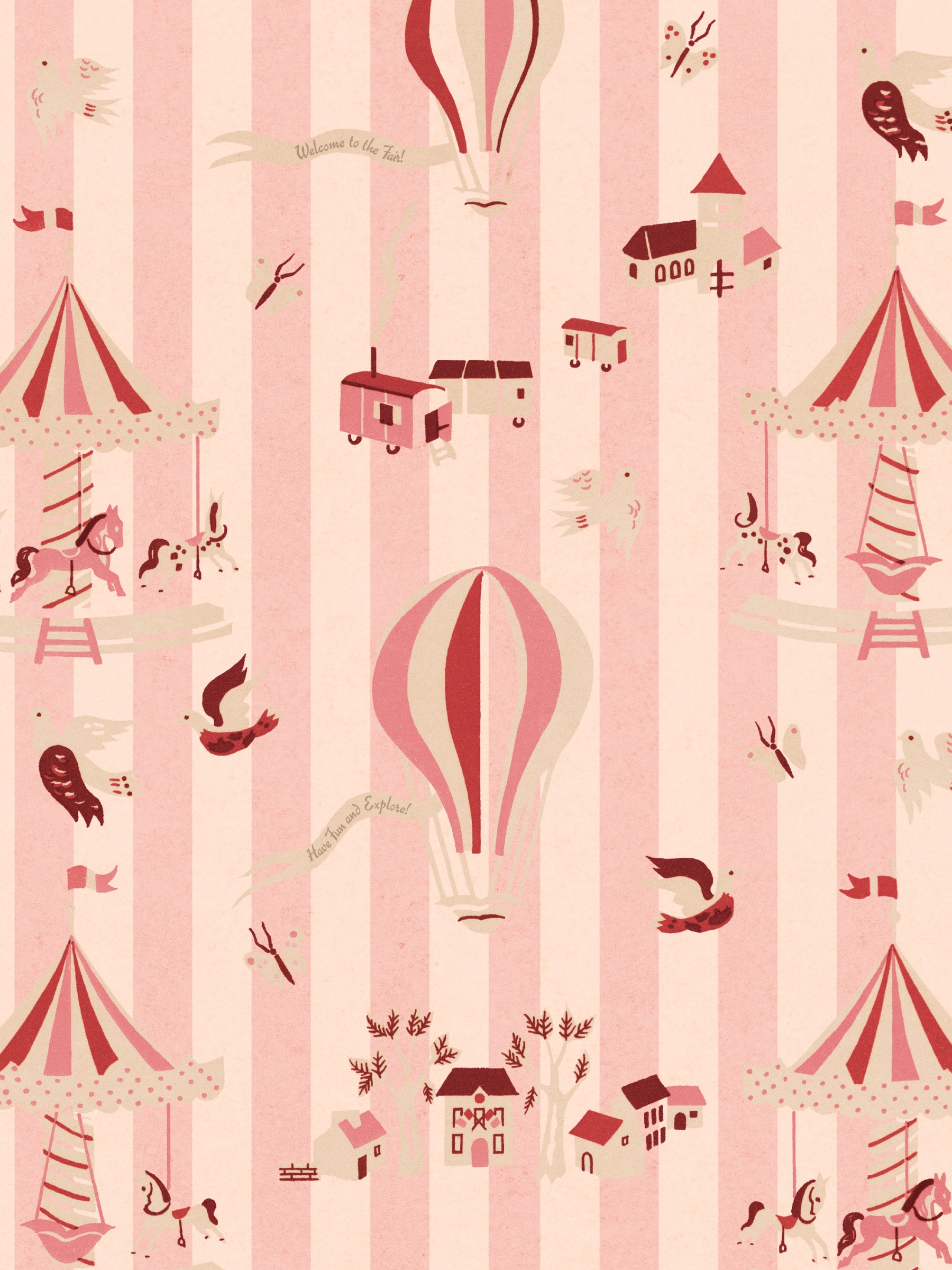 Funfair Soft Pink - Stripes