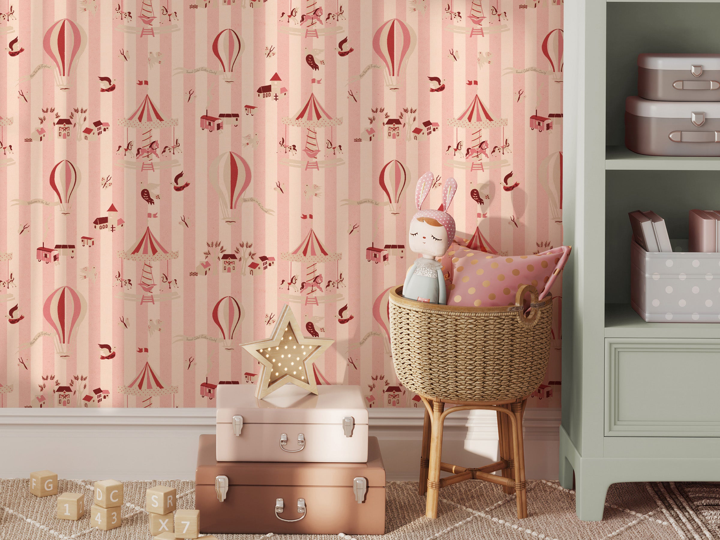Funfair Soft Pink - Stripes