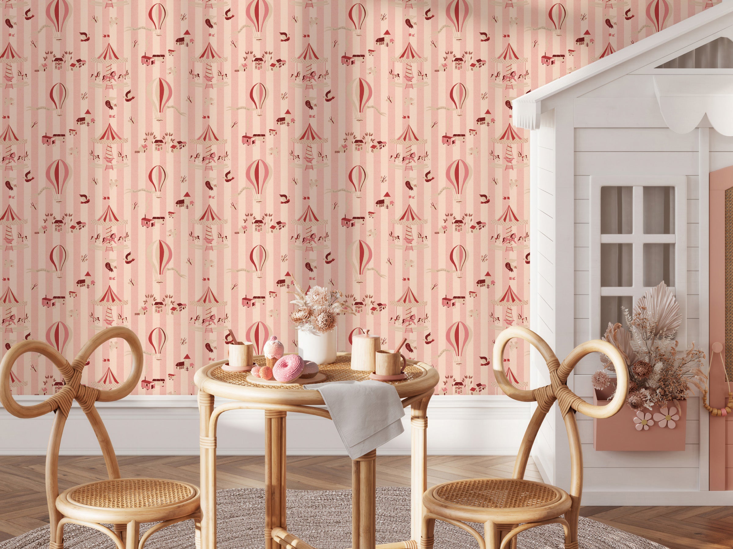 Funfair Soft Pink - Stripes