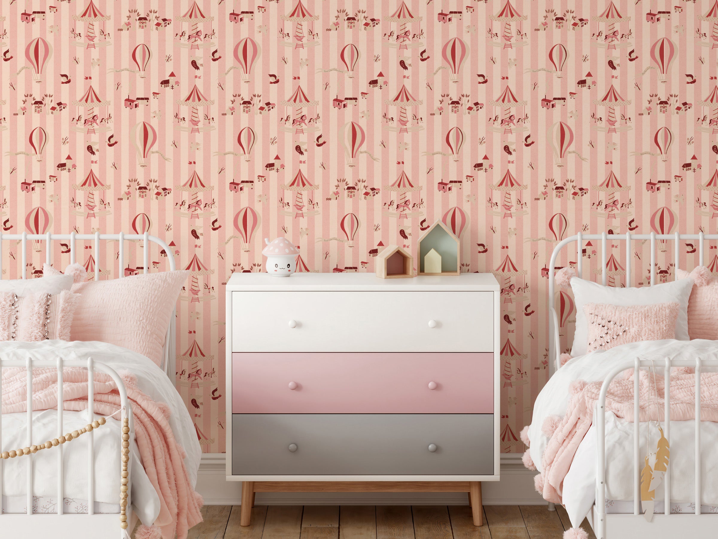 Funfair Soft Pink - Stripes