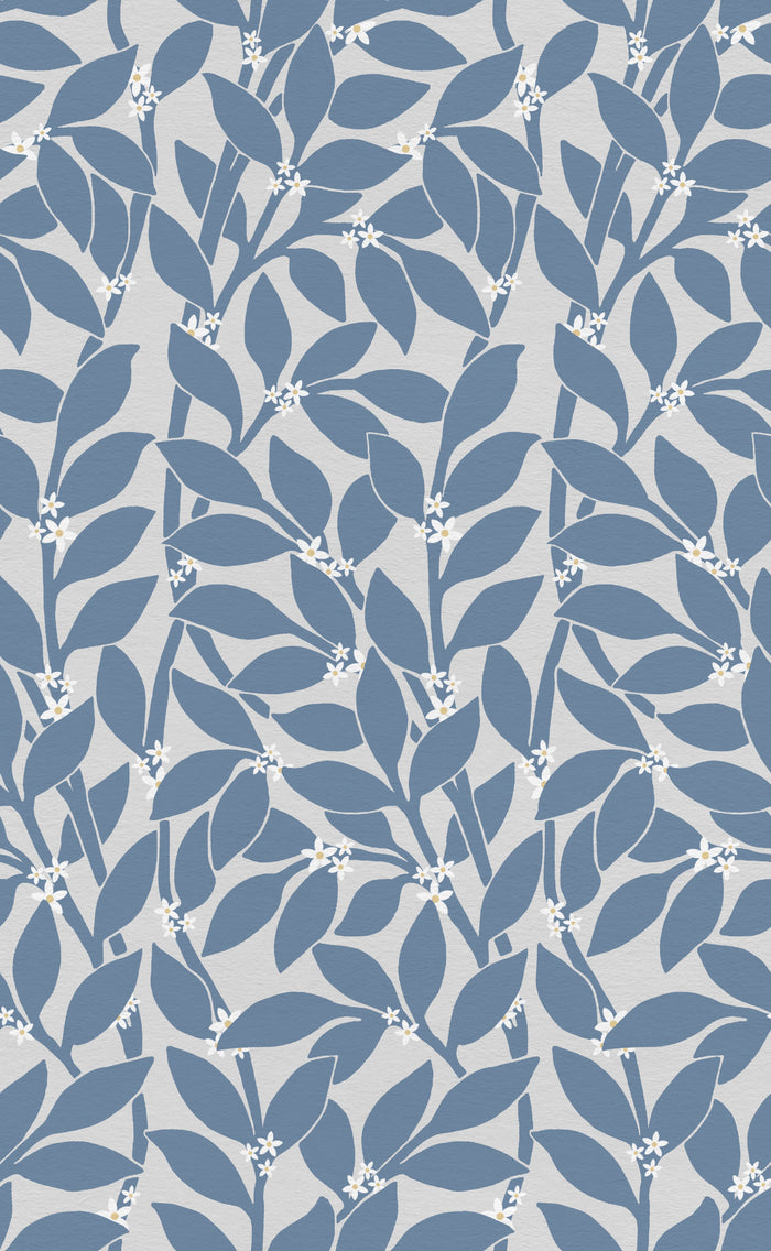 Citrus Grove Soft Navy - White flowers
