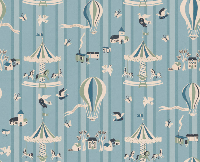 Funfair Soft Blue - Stripes