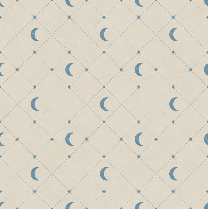 Soluna Cream Blue - Moons with Faces