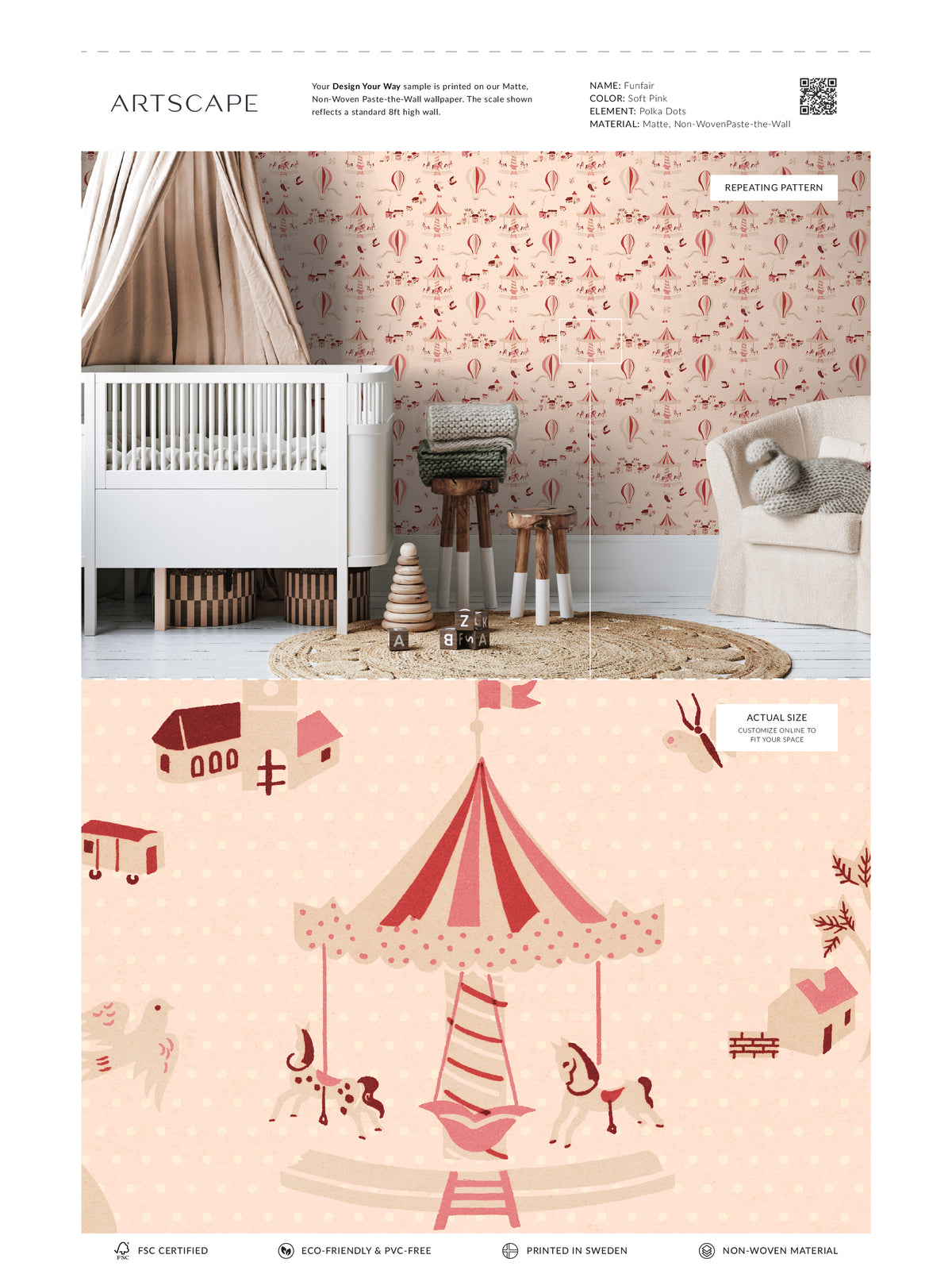 Funfair Soft Pink - Polka Dots