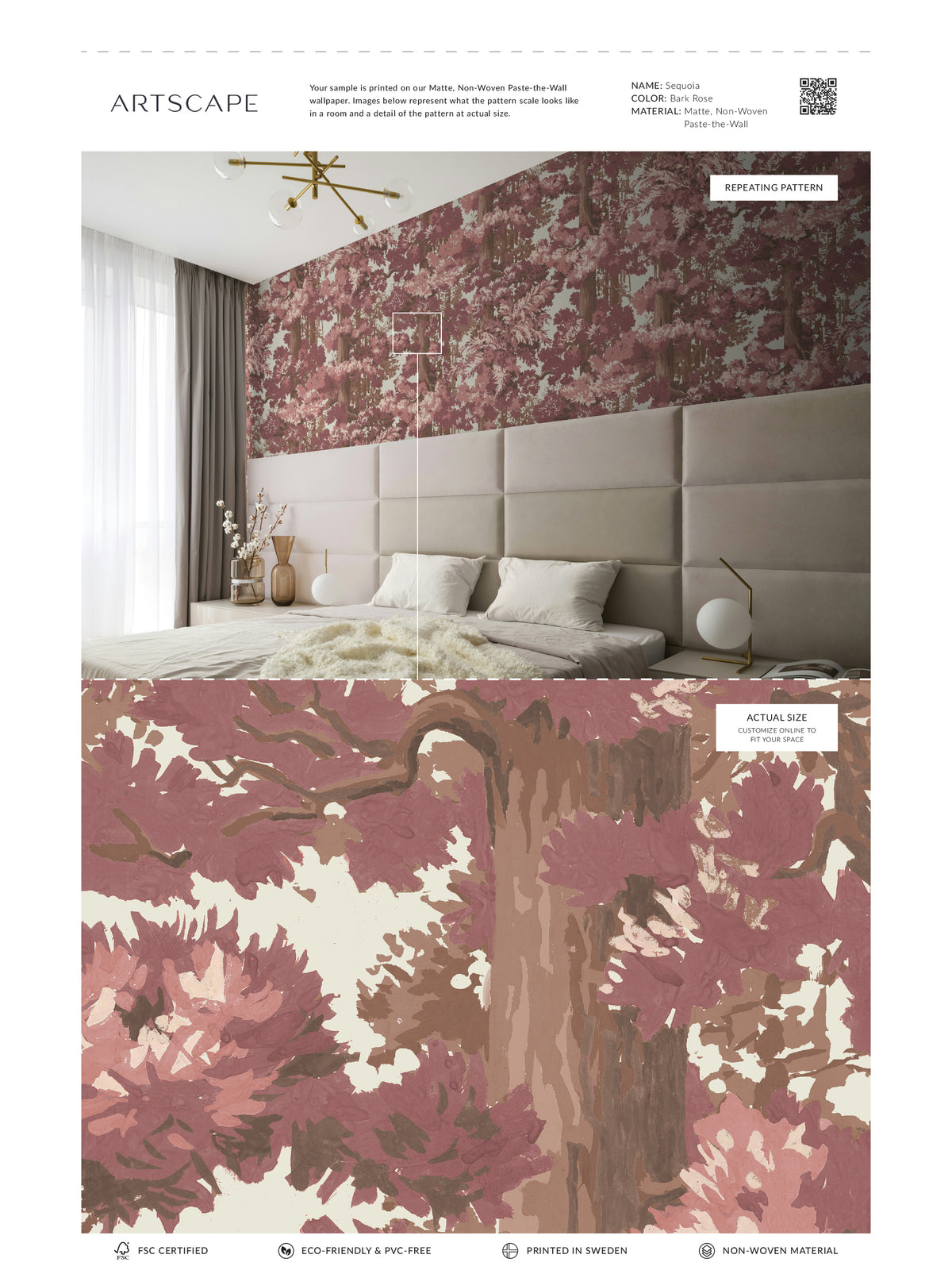 Sequoia Mural - Bark Rose