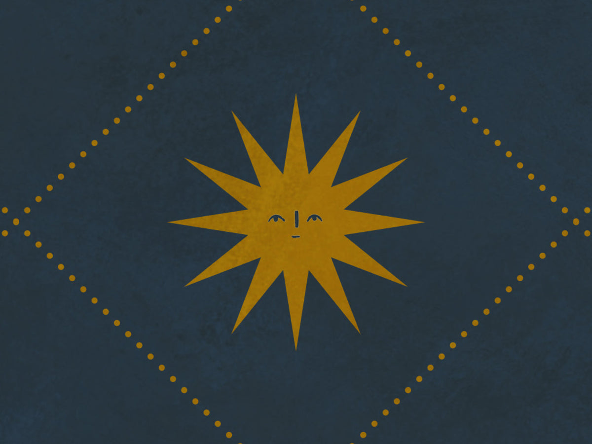 Soluna Navy Amber - Suns with Faces